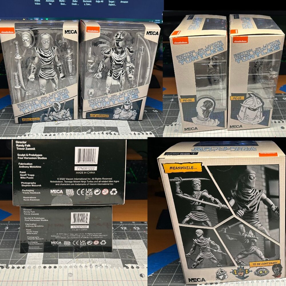 (NIB) NECA Mirage Black & White Shredder and Foot Ninja TMNT